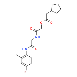ChemSpider 2D Image | 2-({2-[(4-Bromo-2-methylphenyl)amino]-2-oxoethyl}amino)-2-oxoethyl cyclopentylacetate | C18H23BrN2O4