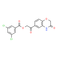 ChemSpider 2D Image | 2-Oxo-2-(3-oxo-3,4-dihydro-2H-1,4-benzoxazin-6-yl)ethyl 3,5-dichlorobenzoate | C17H11Cl2NO5