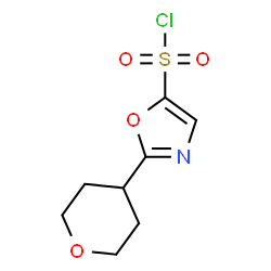 ChemSpider 2D Image | 2-(Tetrahydro-2H-pyran-4-yl)-1,3-oxazole-5-sulfonyl chloride | C8H10ClNO4S