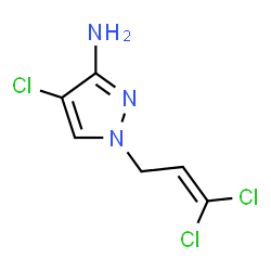 ChemSpider 2D Image | 4-Chloro-1-(3,3-dichloro-2-propen-1-yl)-1H-pyrazol-3-amine | C6H6Cl3N3