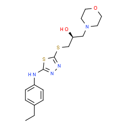 ChemSpider 2D Image | (2S)-1-({5-[(4-Ethylphenyl)amino]-1,3,4-thiadiazol-2-yl}sulfanyl)-3-(4-morpholinyl)-2-propanol | C17H24N4O2S2