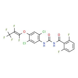 ChemSpider 2D Image | N-[(2,5-Dichloro-4-{[(1E)-1,2,3,3,3-pentafluoro-1-propen-1-yl]oxy}phenyl)carbamoyl]-2,6-difluorobenzamide | C17H7Cl2F7N2O3