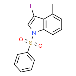 ChemSpider 2D Image | 3-Iodo-4-methyl-1-(phenylsulfonyl)-1H-indole | C15H12INO2S