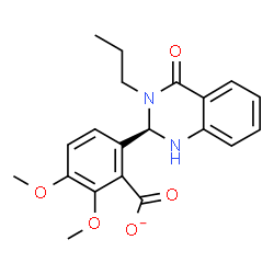 ChemSpider 2D Image | 2,3-Dimethoxy-6-[(2R)-4-oxo-3-propyl-1,2,3,4-tetrahydro-2-quinazolinyl]benzoate | C20H21N2O5