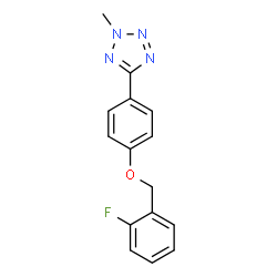 ChemSpider 2D Image | 5-{4-[(2-Fluorobenzyl)oxy]phenyl}-2-methyl-2H-tetrazole | C15H13FN4O