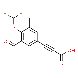 ChemSpider 2D Image | 3-[4-(Difluoromethoxy)-3-formyl-5-methylphenyl]-2-propynoic acid | C12H8F2O4