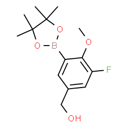 ChemSpider 2D Image | [3-Fluoro-4-methoxy-5-(4,4,5,5-tetramethyl-1,3,2-dioxaborolan-2-yl)phenyl]methanol | C14H20BFO4