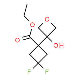 ChemSpider 2D Image | Ethyl 3,3-difluoro-1-(3-hydroxy-3-oxetanyl)cyclobutanecarboxylate | C10H14F2O4