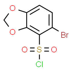 ChemSpider 2D Image | 5-Bromo-1,3-benzodioxole-4-sulfonyl chloride | C7H4BrClO4S