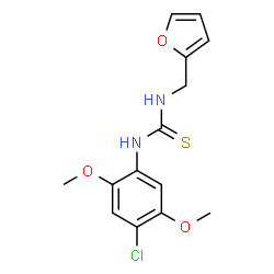 ChemSpider 2D Image | 1-(4-Chloro-2,5-dimethoxyphenyl)-3-(2-furylmethyl)thiourea | C14H15ClN2O3S