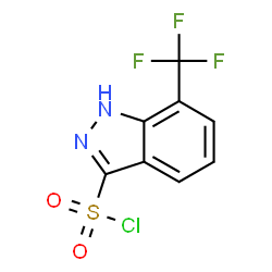 ChemSpider 2D Image | 7-(Trifluoromethyl)-1H-indazole-3-sulfonyl chloride | C8H4ClF3N2O2S