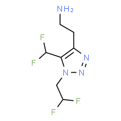 ChemSpider 2D Image | 2-[1-(2,2-Difluoroethyl)-5-(difluoromethyl)-1H-1,2,3-triazol-4-yl]ethanamine | C7H10F4N4