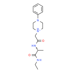 ChemSpider 2D Image | N-Ethyl-N~2~-[(4-phenylpiperazin-1-ium-1-yl)acetyl]-D-alaninamide | C17H27N4O2