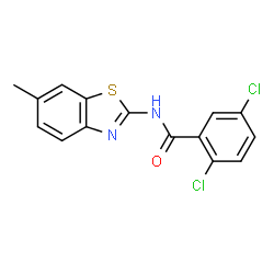 ChemSpider 2D Image | 2,5-Dichloro-N-(6-methyl-1,3-benzothiazol-2-yl)benzamide | C15H10Cl2N2OS