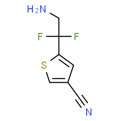 ChemSpider 2D Image | 5-(2-Amino-1,1-difluoroethyl)-3-thiophenecarbonitrile | C7H6F2N2S