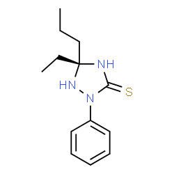 ChemSpider 2D Image | (5R)-5-Ethyl-2-phenyl-5-propyl-1,2,4-triazolidine-3-thione | C13H19N3S