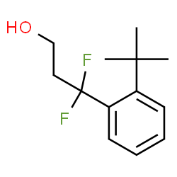 ChemSpider 2D Image | 3,3-Difluoro-3-[2-(2-methyl-2-propanyl)phenyl]-1-propanol | C13H18F2O