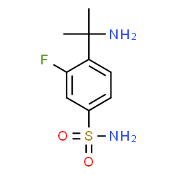 ChemSpider 2D Image | 4-(2-Amino-2-propanyl)-3-fluorobenzenesulfonamide | C9H13FN2O2S