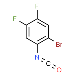 ChemSpider 2D Image | 1-Bromo-4,5-difluoro-2-isocyanatobenzene | C7H2BrF2NO