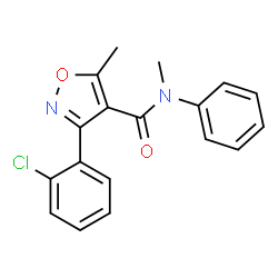 ChemSpider 2D Image | 3-(2-Chlorophenyl)-N,5-dimethyl-N-phenyl-1,2-oxazole-4-carboxamide | C18H15ClN2O2