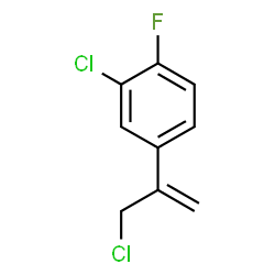 ChemSpider 2D Image | 2-Chloro-4-(3-chloro-1-propen-2-yl)-1-fluorobenzene | C9H7Cl2F