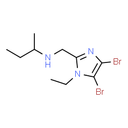 ChemSpider 2D Image | N-[(4,5-Dibromo-1-ethyl-1H-imidazol-2-yl)methyl]-2-butanamine | C10H17Br2N3
