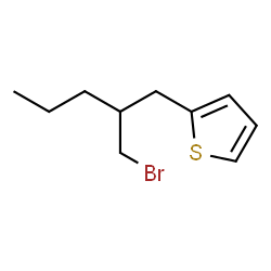 ChemSpider 2D Image | 2-[2-(Bromomethyl)pentyl]thiophene | C10H15BrS
