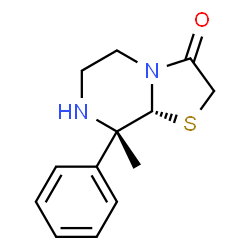ChemSpider 2D Image | (8S,8aR)-8-Methyl-8-phenyltetrahydro-5H-[1,3]thiazolo[3,2-a]pyrazin-3(2H)-one | C13H16N2OS