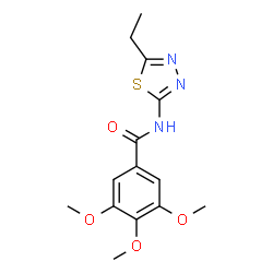 ChemSpider 2D Image | N-(5-Ethyl-1,3,4-thiadiazol-2-yl)-3,4,5-trimethoxybenzamide | C14H17N3O4S