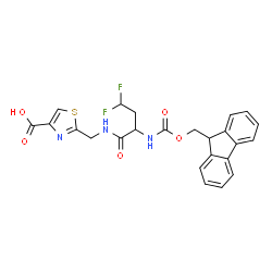 ChemSpider 2D Image | 2-{[(2-{[(9H-Fluoren-9-ylmethoxy)carbonyl]amino}-4,4-difluorobutanoyl)amino]methyl}-1,3-thiazole-4-carboxylic acid | C24H21F2N3O5S
