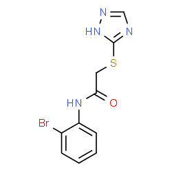 ChemSpider 2D Image | N-(2-bromophenyl)-2-(1H-1,2,4-triazol-5-ylthio)acetamide | C10H9BrN4OS