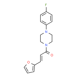 ChemSpider 2D Image | (2E)-1-[4-(4-Fluorophenyl)-1-piperazinyl]-3-(2-furyl)-2-propen-1-one | C17H17FN2O2