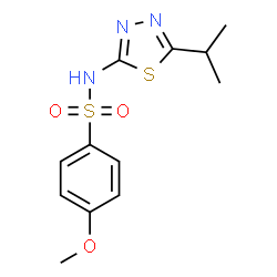 ChemSpider 2D Image | N-(5-Isopropyl-1,3,4-thiadiazol-2-yl)-4-methoxybenzenesulfonamide | C12H15N3O3S2