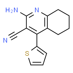 ChemSpider 2D Image | 2-Amino-4-(2-thienyl)-5,6,7,8-tetrahydro-3-quinolinecarbonitrile | C14H13N3S