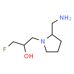 ChemSpider 2D Image | 1-[2-(Aminomethyl)-1-pyrrolidinyl]-3-fluoro-2-propanol | C8H17FN2O