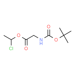ChemSpider 2D Image | 1-Chloroethyl N-{[(2-methyl-2-propanyl)oxy]carbonyl}glycinate | C9H16ClNO4