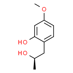 ChemSpider 2D Image | 2-[(2R)-2-Hydroxypropyl]-5-methoxyphenol | C10H14O3