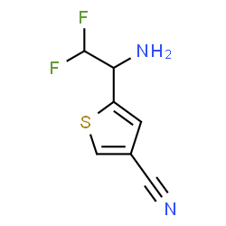 ChemSpider 2D Image | 5-(1-Amino-2,2-difluoroethyl)-3-thiophenecarbonitrile | C7H6F2N2S