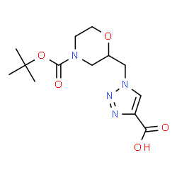 ChemSpider 2D Image | 1-({4-[(tert-butoxy)carbonyl]morpholin-2-yl}methyl)-1H-1,2,3-triazole-4-carboxylic acid | C13H20N4O5