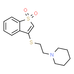 ChemSpider 2D Image | 1-{2-[(1,1-Dioxido-1-benzothiophen-3-yl)sulfanyl]ethyl}piperidine | C15H19NO2S2