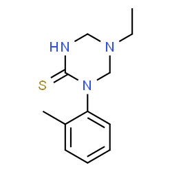 ChemSpider 2D Image | 5-Ethyl-1-(2-methylphenyl)-1,3,5-triazinane-2-thione | C12H17N3S