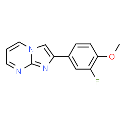 ChemSpider 2D Image | 2-(3-Fluoro-4-methoxyphenyl)imidazo[1,2-a]pyrimidine | C13H10FN3O