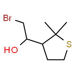 ChemSpider 2D Image | 2-Bromo-1-(2,2-dimethyltetrahydro-3-thiophenyl)ethanol | C8H15BrOS
