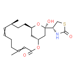 ChemSpider 2D Image | (4R)-4-[(1R,10S,13R,15R)-15-Hydroxy-5,10-dimethyl-3-oxo-2,14-dioxabicyclo[11.3.1]heptadeca-4,8-dien-15-yl]-1,3-thiazolidin-2-one | C20H29NO5S