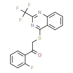 ChemSpider 2D Image | 1-(2-Fluorophenyl)-2-{[2-(trifluoromethyl)-4-quinazolinyl]sulfanyl}ethanone | C17H10F4N2OS