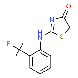 ChemSpider 2D Image | 2-{[2-(Trifluoromethyl)phenyl]amino}-1,3-thiazol-4(5H)-one | C10H7F3N2OS