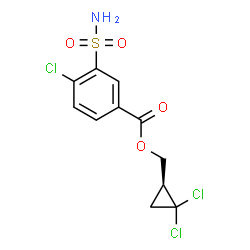 ChemSpider 2D Image | [(1S)-2,2-Dichlorocyclopropyl]methyl 4-chloro-3-sulfamoylbenzoate | C11H10Cl3NO4S