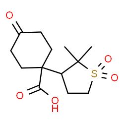 ChemSpider 2D Image | 1-(2,2-Dimethyl-1,1-dioxidotetrahydro-3-thiophenyl)-4-oxocyclohexanecarboxylic acid | C13H20O5S