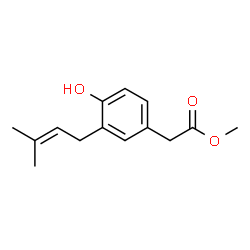 ChemSpider 2D Image | 3-isopentyl-4-hydroxy phenylacetic acid methyl ester | C14H18O3