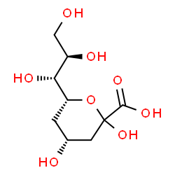 ChemSpider 2D Image | (6R)-3,5-Dideoxy-6-[(1R,2R)-1,2,3-trihydroxypropyl]-D-glycero-hex-2-ulopyranosonic acid | C9H16O8